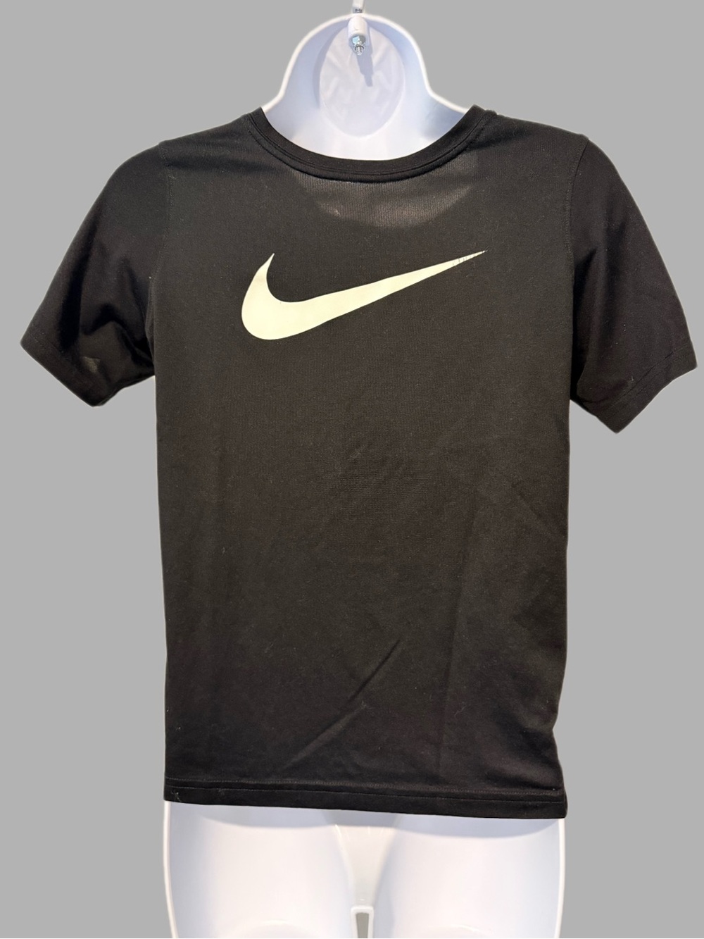 Nike Black Dri-FIT Tee with White Logo - Boys (L)